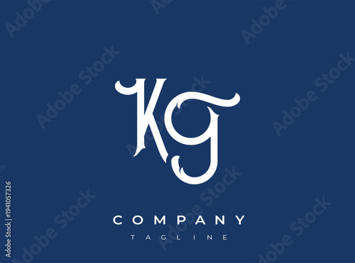 Elegant company logo template with stylish kg monogram design