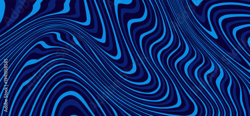 3D Sea Ocean Nautical Depth Topographic Topo Map Banner Background. Curvy Wavy Lines Vector Illustration. Hills, Rivers and Mountains. Geography Concept.