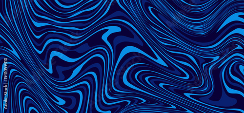 3D Sea Ocean Nautical Depth Topographic Topo Map Banner Background. Curvy Wavy Lines Vector Illustration. Hills, Rivers and Mountains. Geography Concept.