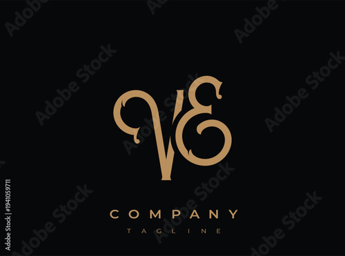 Elegant gold logo template for company branding and identity design