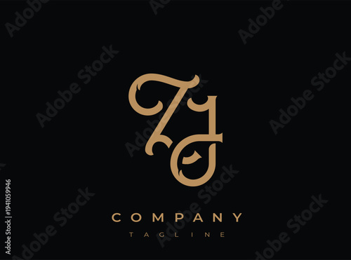 Elegant gold monogram logo for company branding and identity purposes