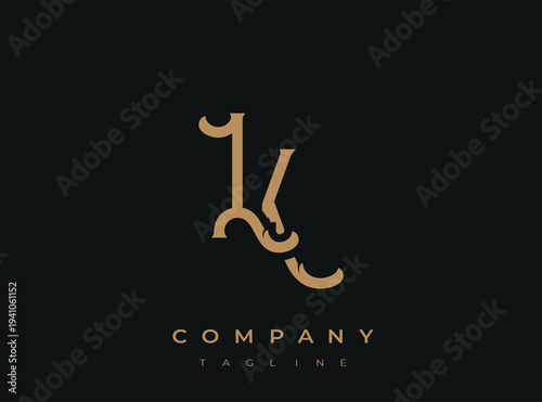 Elegant luxury business logo template with stylized letter k icon