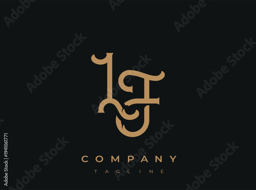 Elegant luxury gold monogram logo template for company branding purposes