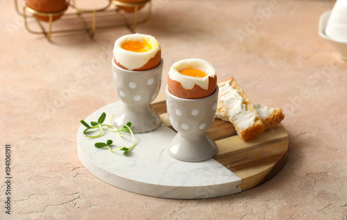 Holders with soft boiled eg...