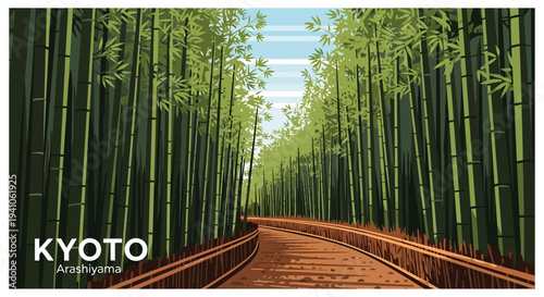 Kyoto Arashiyama Bamboo Forest Path, Japan - Scenic Nature Travel Destination