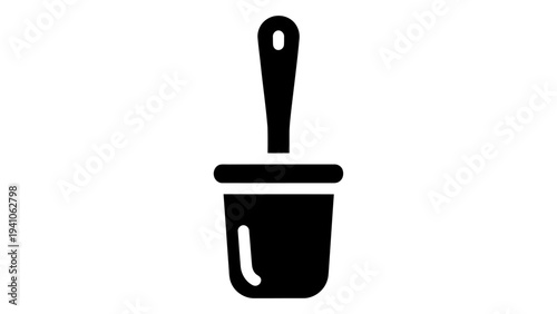 Silicone toilet brush for bathroom cleaning and maintenance isolated on white background