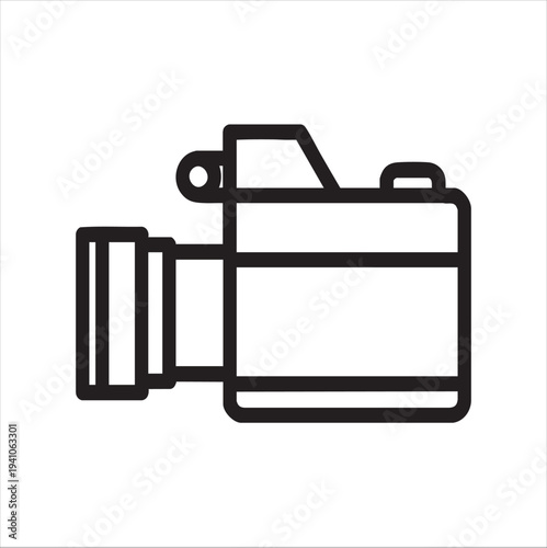 WebCinema camera line icon for video production photography filmmaking equipment isolated on white background
