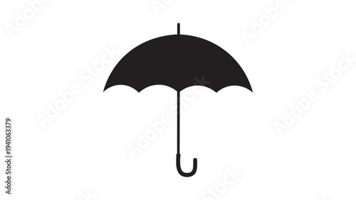 Umbrella icon silhouette isolated on white background,