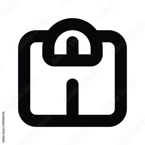 Body Scale Icon, Weight Management and Fitness Illustration, Medical Health Monitor Symbol, 24x24 Pixel Perfect, Editable Stroke Vector Design.