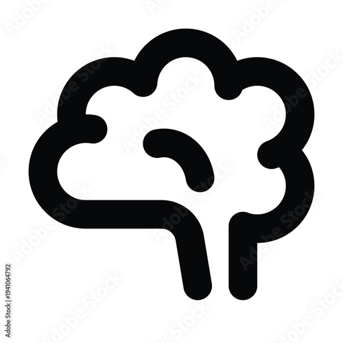 Brain Icon, Human Neurology and Mental Health Illustration, Medical Intelligence Symbol, 24x24 Pixel Perfect, Editable Stroke Vector Design.