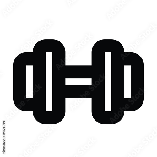 Dumbbell Icon, Fitness and Weightlifting Illustration, Physical Health and Gym Workout Symbol, 24x24 Pixel Perfect, Editable Stroke Vector Design.