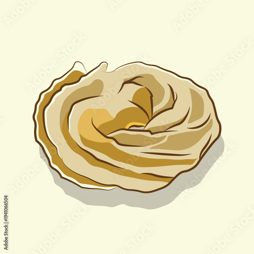 Vector illustration of sago cheese cookies on light brown background