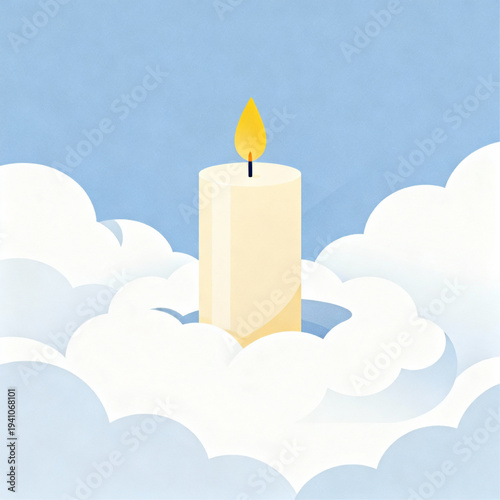 Candle with Soft Clouds