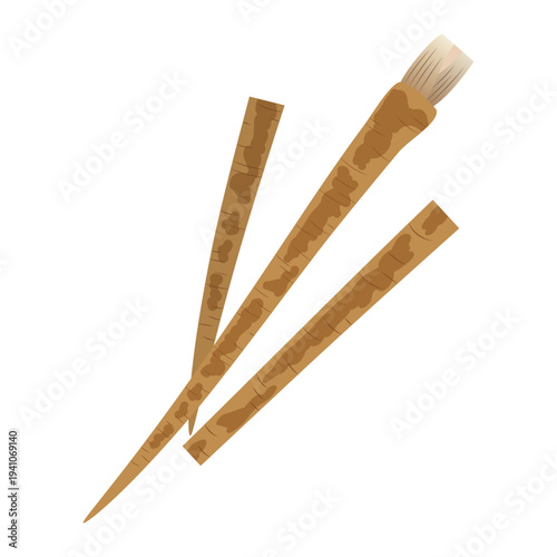 ごぼうのベクターアイコン、根菜のイラスト素材