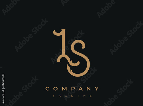 Golden letter ls logo template for company branding purposes