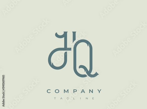 Hq company logo template design element for business branding purposes