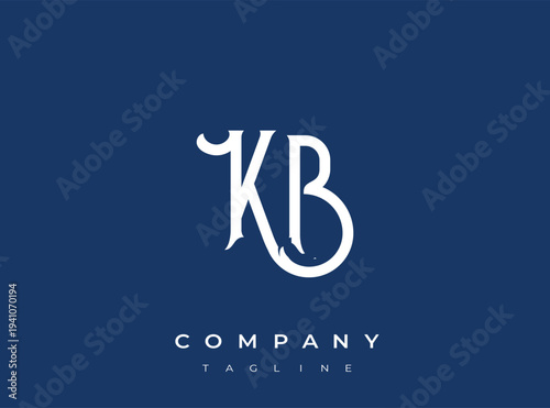 KB company logo template with modern elegant lettering design