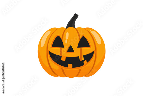 Smiling halloween pumpkin face icon on transparent background