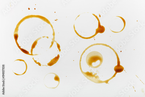 Brown coffee cup rings on l...