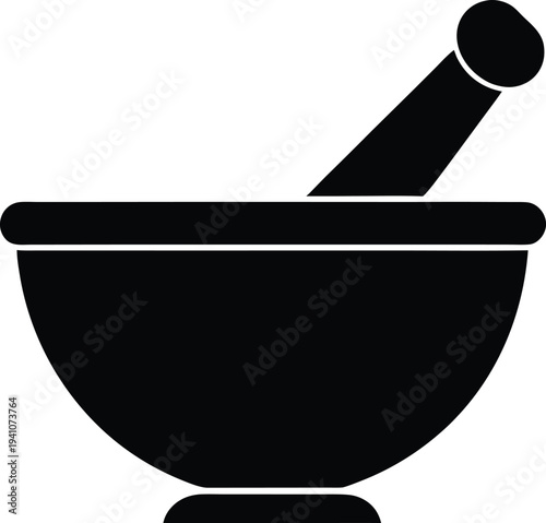 Mortar And Pestle Icon For Pharmaceutical Research And Medicine