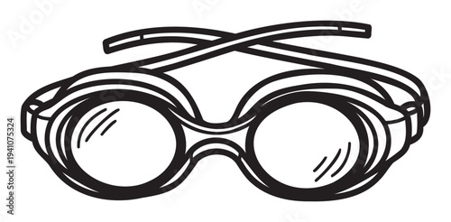 Sporting eyewear for aquatic activities providing clear vision underwater, perfect for health, fitness, or recreationthemed visual projects.