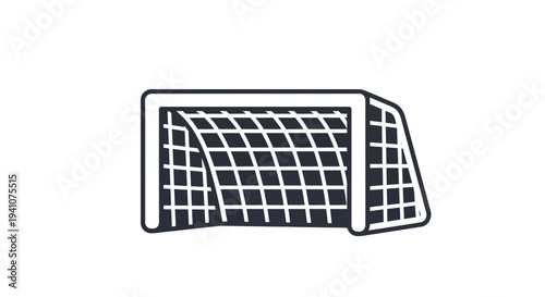 Soccer Goal Vector Illustration, Flat Design, Sports Icon for Web and Print, Isolated