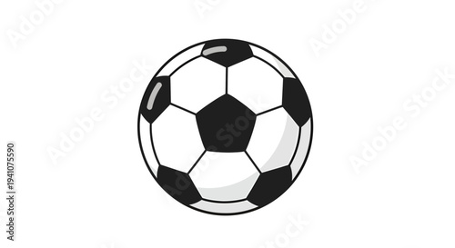 Soccer ball vector illustration, graphic design, sports equipment, isolated