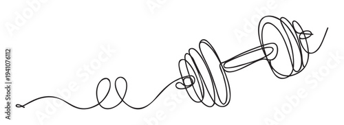 Continuous line drawing of a dumbbell symbolizing strength and fitness perfect for health and gym promotions workout inspiration or modern sports branding