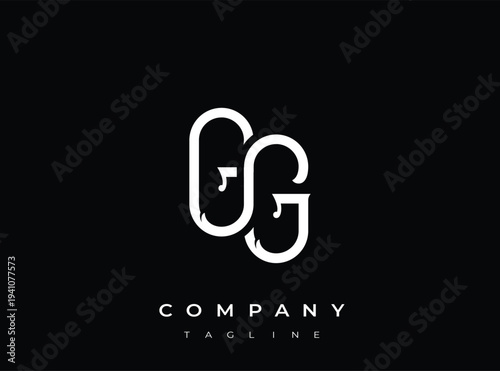 Modern company logo template with abstract lettering design element