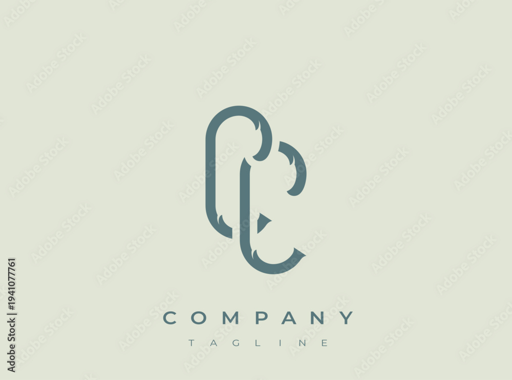 Fototapeta premium Modern company logo template with elegant letter c design element