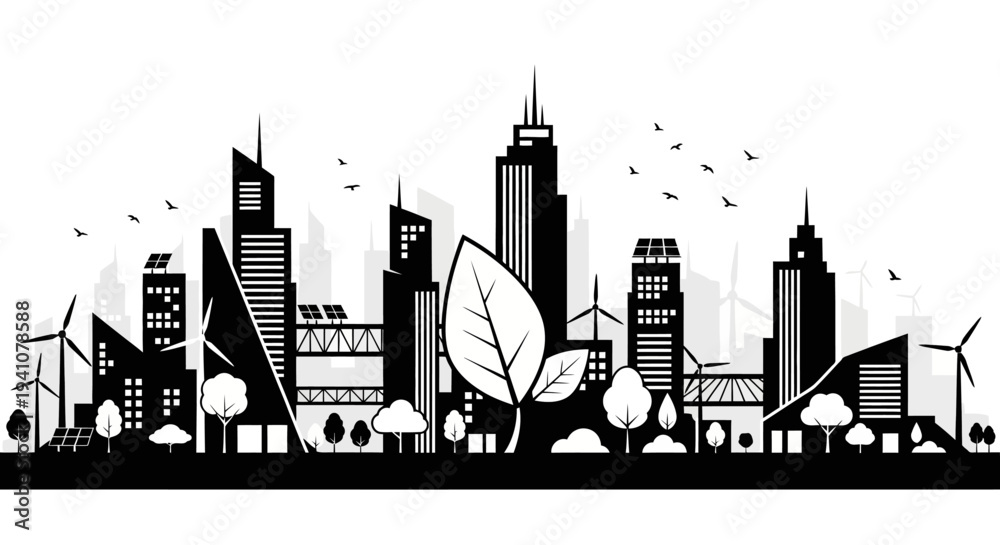 Obraz premium City Skyline with Modern Buildings.