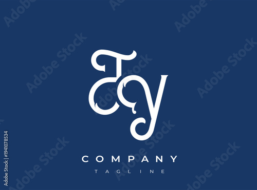 Modern company logo template with stylish typography and tagline
