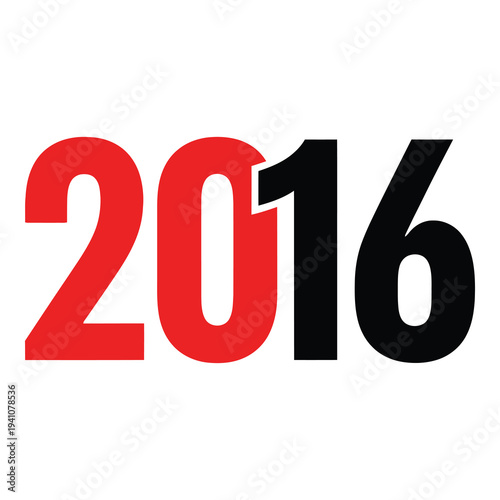 Two thousand sixteen year number date calendar isolated on white background icon