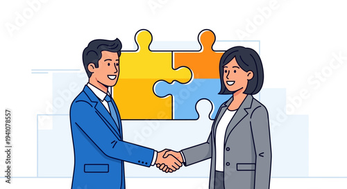 Business people shaking hands agreement.