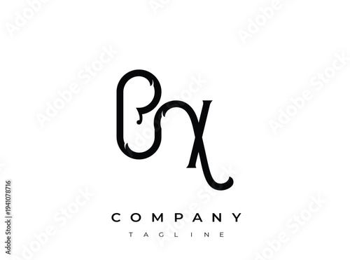 Modern company logo template with stylized initials and tagline