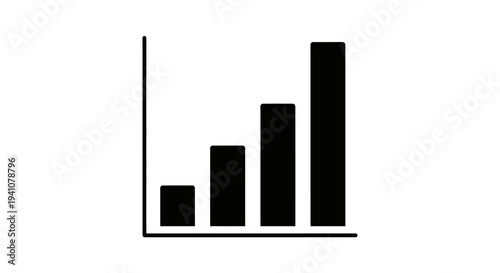 Black bar chart graph icon.
