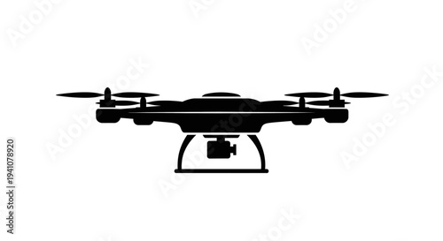Fotografie Drone with camera attached underneath flying.