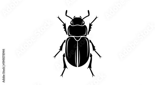 Black silhouette of a beetle insect.