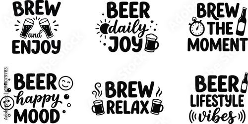  Funny Beer Quotes Typography Bundle for T Shirt Designs Bar Posters and Craft Brew Lifestyle