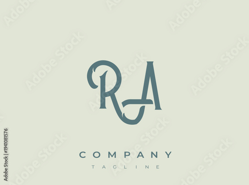 Modern ra company logo template with elegant typography and branding