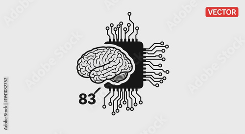 AI Brain Chip Technology - Artificial Intelligence and Microchip Concept