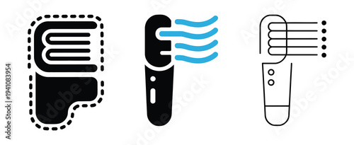 Air Cleaner Filter Icons, editable line shapes, simple vector illustration for air purification and filtration, suitable for templates, web design