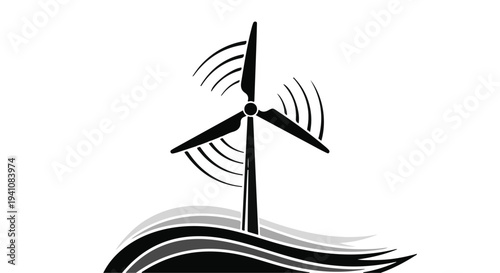 Modern wind turbine generating clean energy against a bright sky