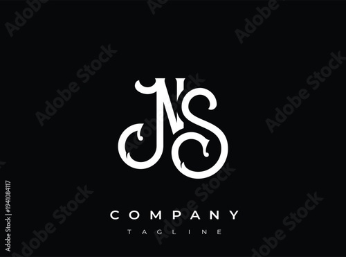 Monogram initials letter j and s logo design template