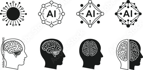 Collection of autonomous vehicle icons featuring smart cars with radar sensors signal waves and navigation cad drawing flat vector illustration