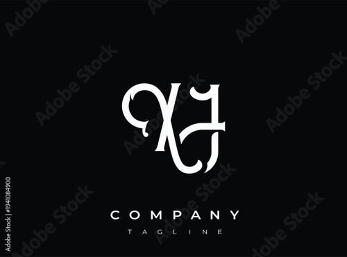 Monogram logo design with custom typography and company tagline