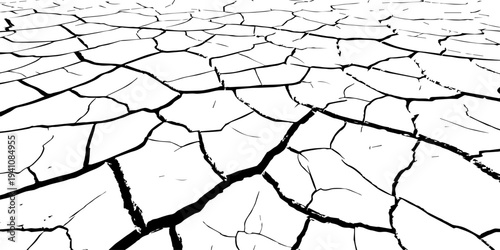 Cracked desert earth texture perspective dry ground surface with natural soil fracture.