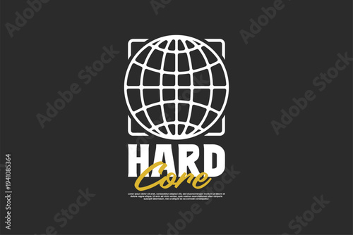 Hard Core Streetwear vector template for tshirt apparel print