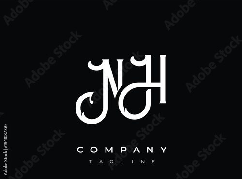 NH company logo template with modern and elegant design