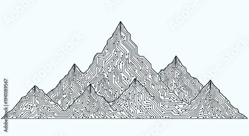 Digital Mountain Range Circuit Board Technology Landscape